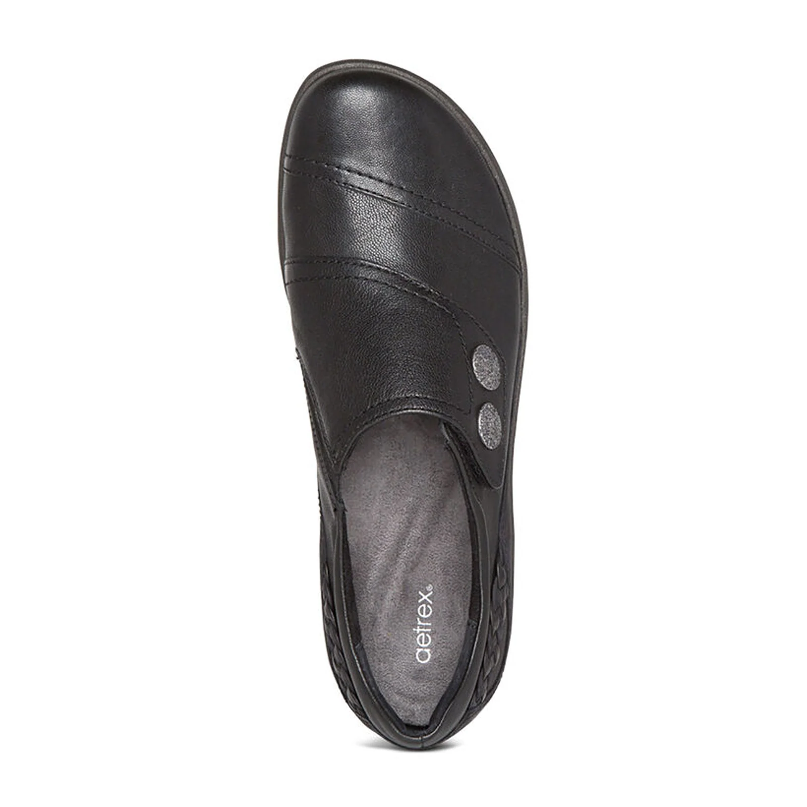 Aetrex Karina Slip On (Women) - Black Leather - Image 5