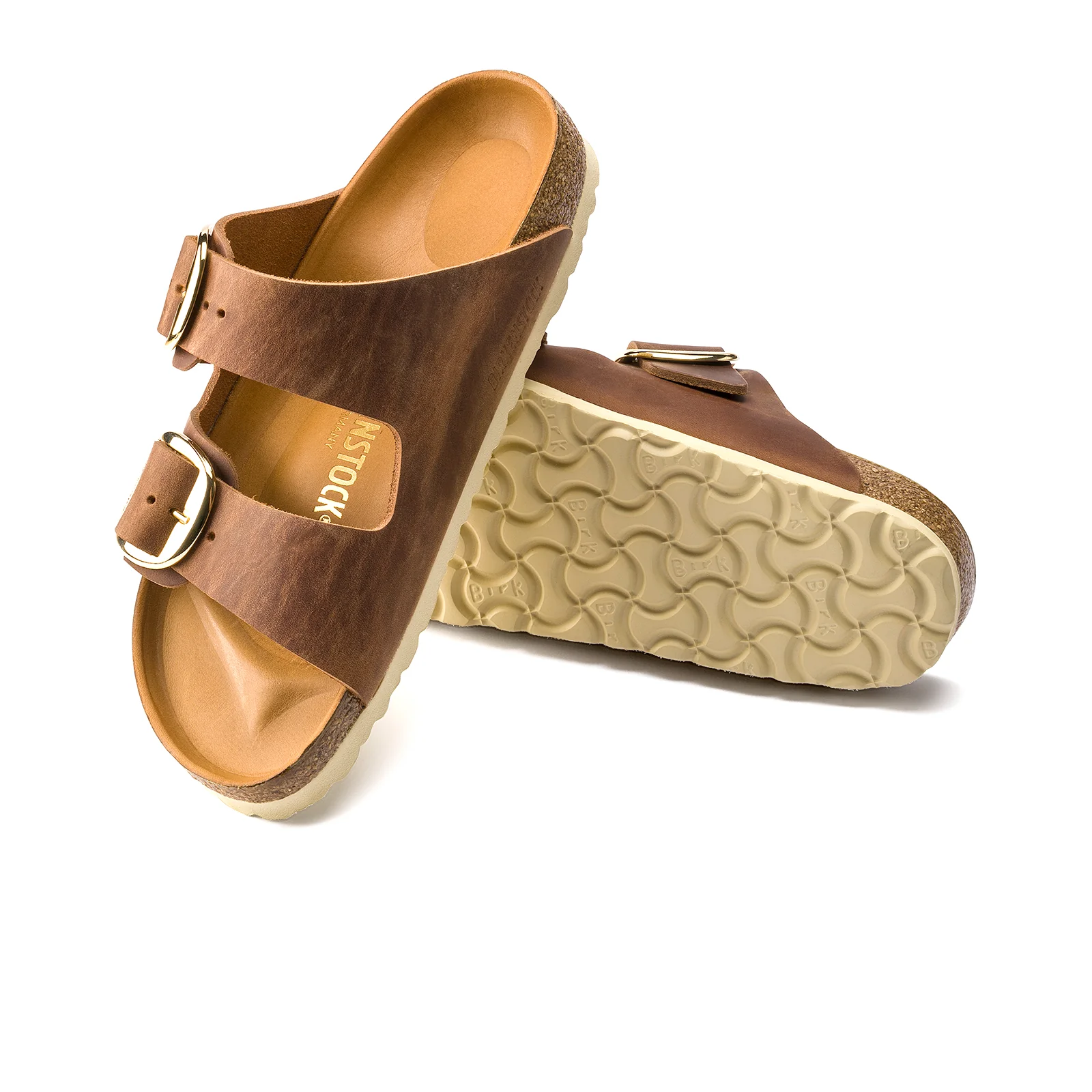Birkenstock Arizona Big Buckle Narrow Slide Sandal (Women) - Cognac Oiled Leather - Image 3