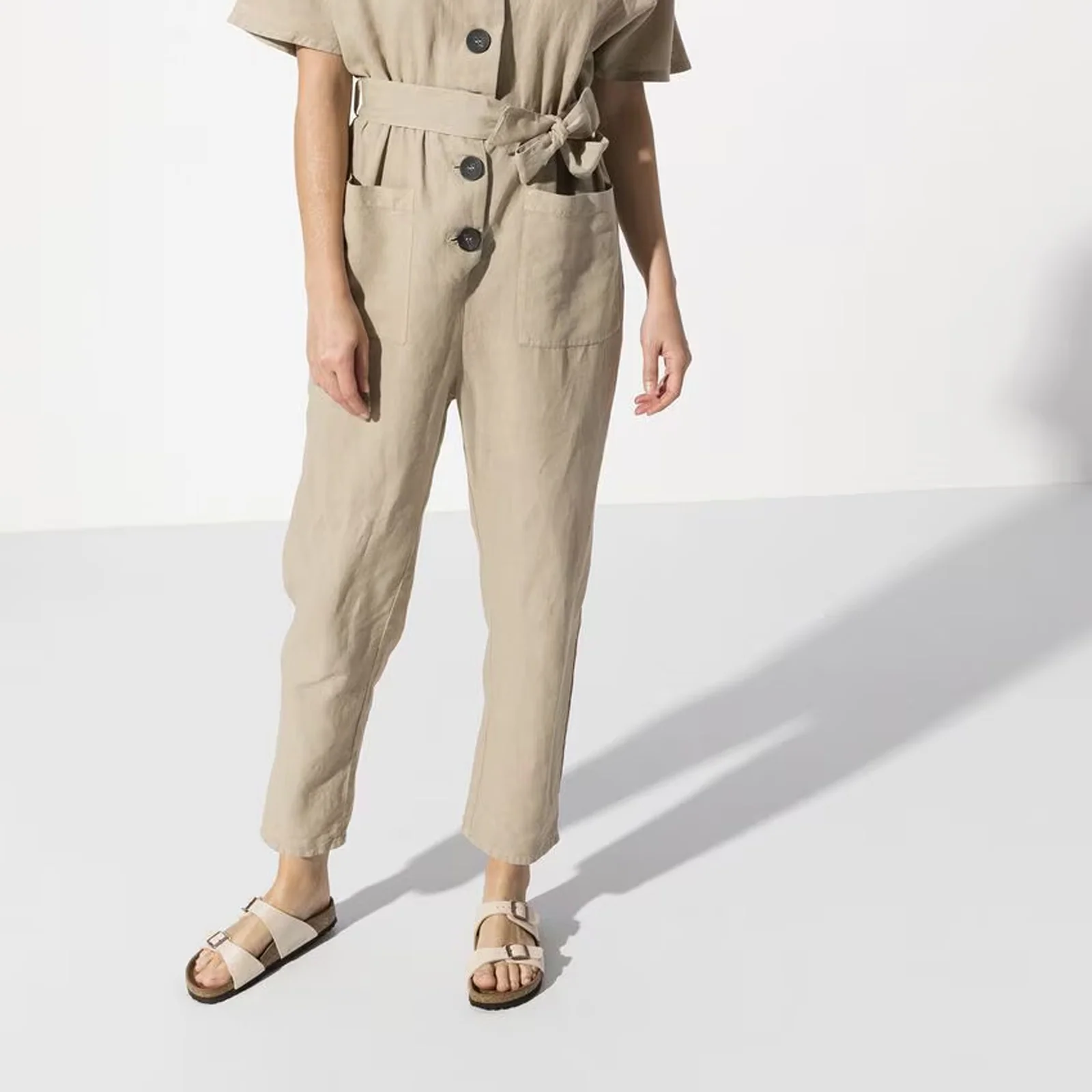 Birkenstock Sydney Slide Sandal (Women) - Graceful Pearl White Birko-Flor - Image 6