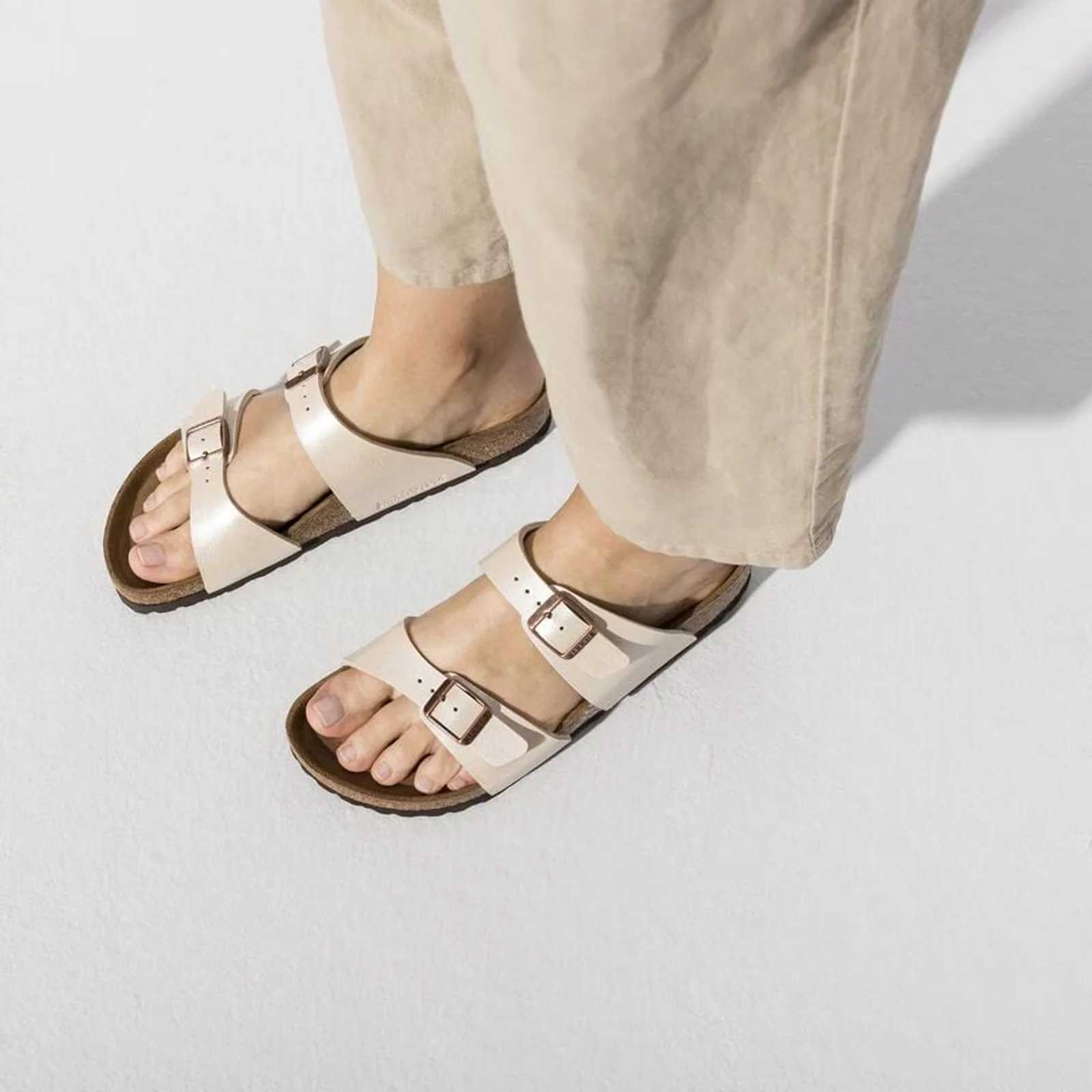 Birkenstock Sydney Slide Sandal (Women) - Graceful Pearl White Birko-Flor - Image 7