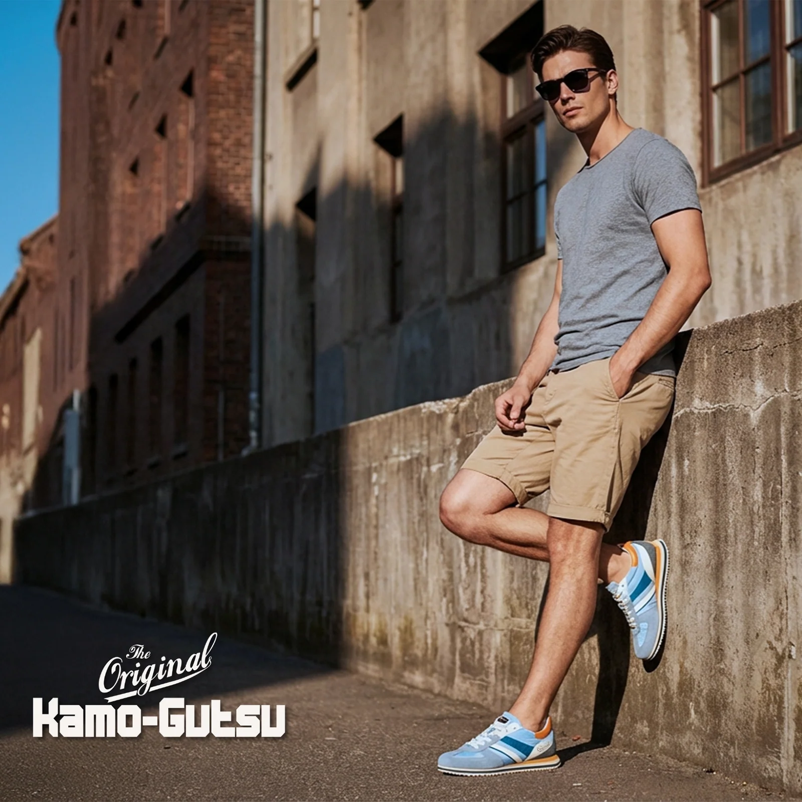 Kamo-Gutsu GIRO 005 Low Sneaker (Men) - Azure Combi - Image 3