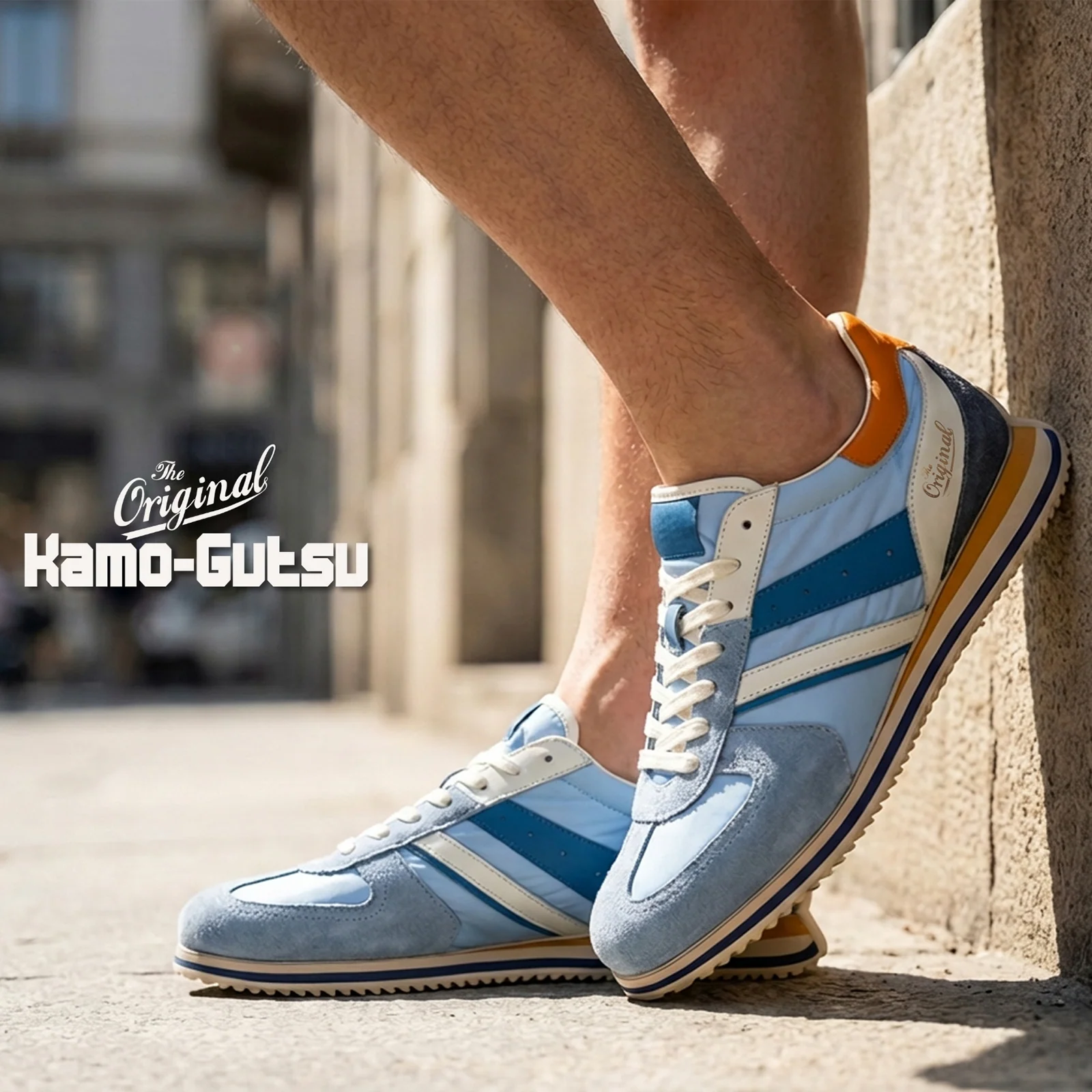 Kamo-Gutsu GIRO 005 Low Sneaker (Men) - Azure Combi - Image 4